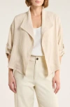 Max Studio Textured Drape Jacket In Neutral