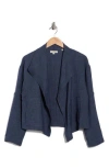 Max Studio Textured Drape Jacket In Blue