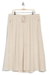 Max Studio Textured Drawstring Skirt In Ht Oatmeal