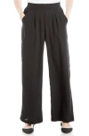 Max Studio Textured Gauze Pants In Black