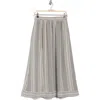 Max Studio Textured Gingham Midi Skirt In Black/crm Gingham