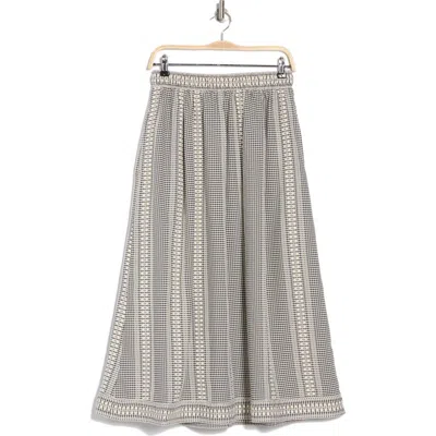 Max Studio Textured Gingham Midi Skirt In Black/crm Gingham