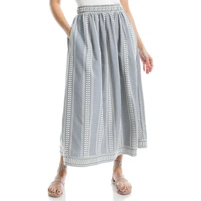 Max Studio Textured Gingham Midi Skirt In Multi
