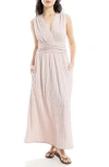 Max Studio Textured Knit Sleeveless Maxi Dress In Blush
