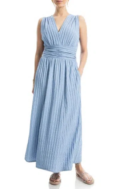 Max Studio Textured Knit Sleeveless Maxi Dress In Sky