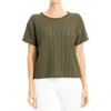 Max Studio Textured Knit T-shirt In Army