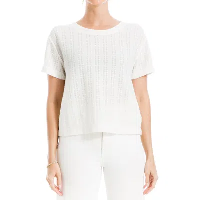 Max Studio Textured Knit T-shirt In Cream
