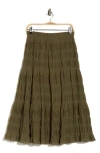 Max Studio Textured Midi Skirt In Army-army