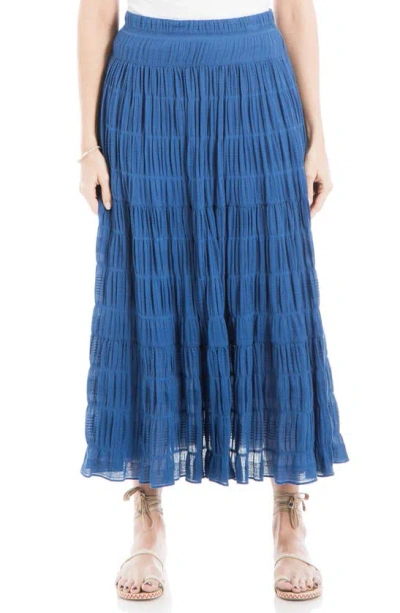 Max Studio Textured Midi Skirt In Cobalt