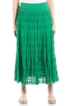 Max Studio Textured Midi Skirt In Kelly Green