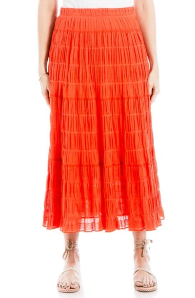 Max Studio Textured Midi Skirt In Papaya