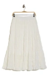 Max Studio Textured Midi Skirt In White-white