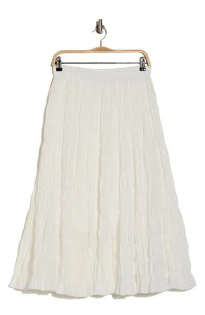 Max Studio Textured Midi Skirt In White-white