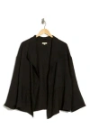 Max Studio Textured Open Front Jacket In Black