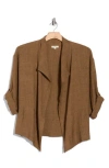 Max Studio Textured Open Front Jacket In Brown