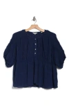Max Studio Textured Puff Sleeve Top