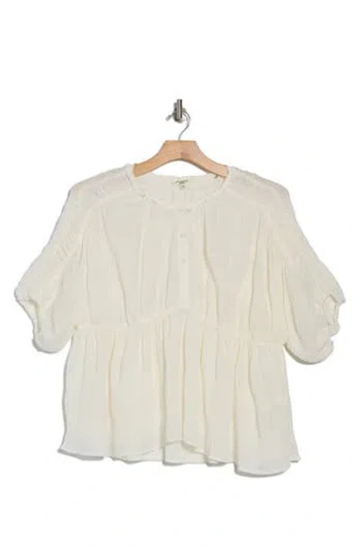 Max Studio Textured Puff Sleeve Top
