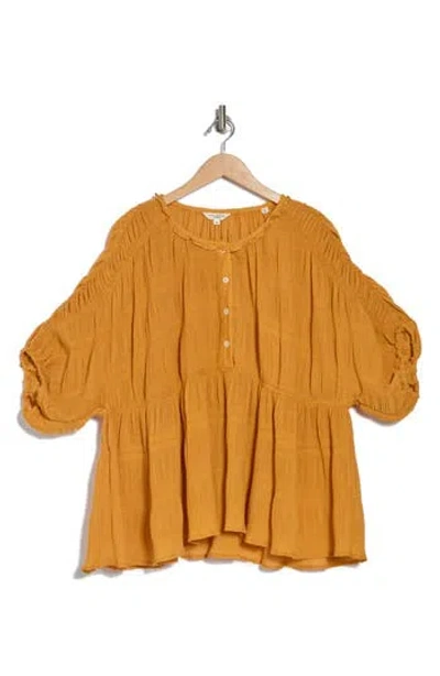 Max Studio Textured Puff Sleeve Top