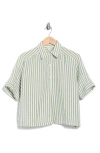 Max Studio Textured Stripe Camp Shirt In Multi