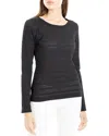 Max Studio Long Sleeve Knit Top In Black