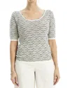 Max Studio Pattern Elbow Sleeve Sweater In Multi