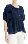 Max Studio Textured Top In Navy