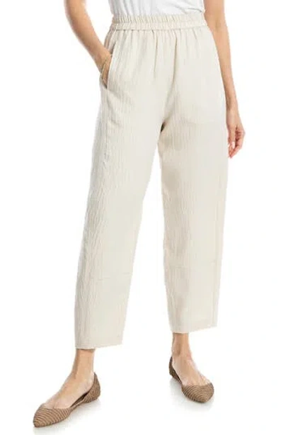 Max Studio Textured Twill Barrel Leg Pants