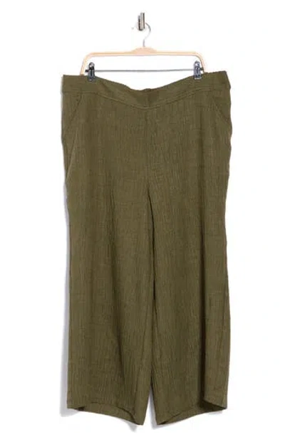 Max Studio Textured Wide Leg Crop Pants