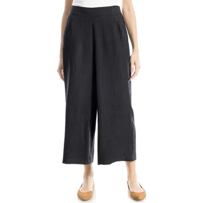 Max Studio Textured Wide Leg Pants In Black