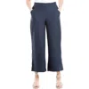Max Studio Textured Wide Leg Pants In Dark Blue