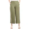 Max Studio Textured Wide Leg Pants In Green