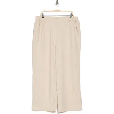 Max Studio Textured Wide Leg Pants In Ht Oatmeal