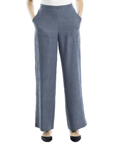 Max Studio Textured Woven Wide Leg Pant In Blue