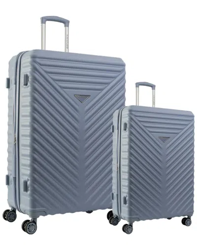 Max Studio The Auckland Abs 2pc Hard-sided Luggage Set In Blue
