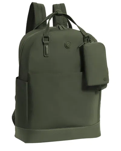 Max Studio The Della 18in Twill Nylon Workbook Travel Backpack In Green