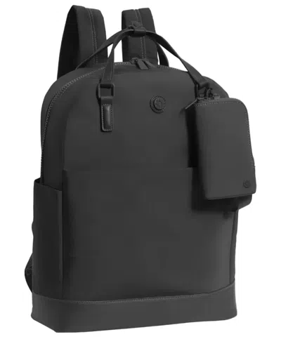 Max Studio The Della 18in Twill Nylon Workbook Travel Backpack In Black