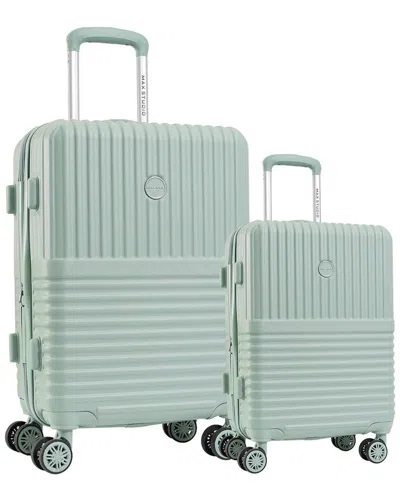 Max Studio The Odessa Abs 2pc Hard-sided Luggage Set In Green