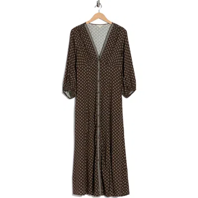 Max Studio Three-quarter Sleeve Maxi Dress In Multi