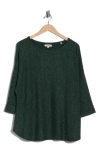 Max Studio Three-quarter Sleeve Rib Top In Green