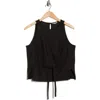 Max Studio Tie Back Tank In Black
