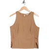 Max Studio Tie Back Tank In Brown