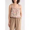 Max Studio Tie Shoulder Bubble Hem Top In Multi