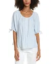 Max Studio Tie Sleeve Blouse In Blue