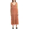 Max Studio Tiered Maxi Dress In Brown