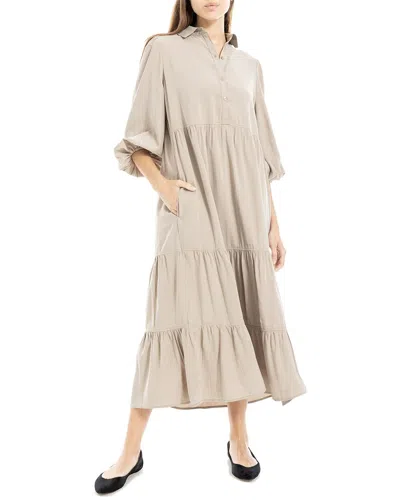Max Studio Tiered Midi Dress In Grey
