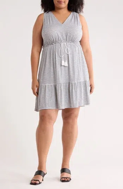 Max Studio Tiered Sleeveless Dress In Blue