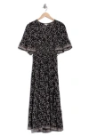 Max Studio Tiered Smocked Maxi Dress In Black