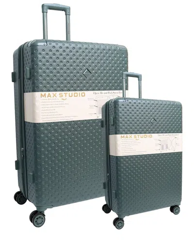 Max Studio Tonal Tufted Abs 2pc Hard-sided Luggage Set In Green