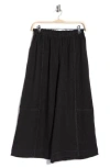 Max Studio Top Stitch Gaucho Pants In Black