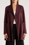 Max Studio Trapunto Scuba Knit Topper In Brown